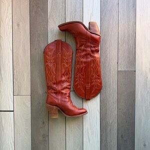 Vintage Miss Capezio Designer Leather Western Brown Chestnut Boots Women